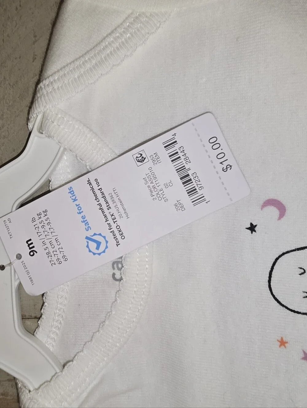 9 Months NWT Carter's White And Black Ghost Bodysuit Tutu Pants Set